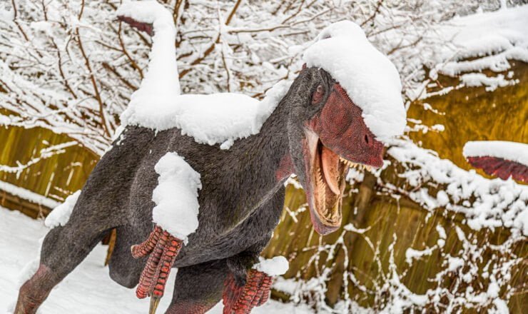 dinozaury zimą