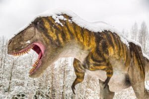 dinozaury zimą
