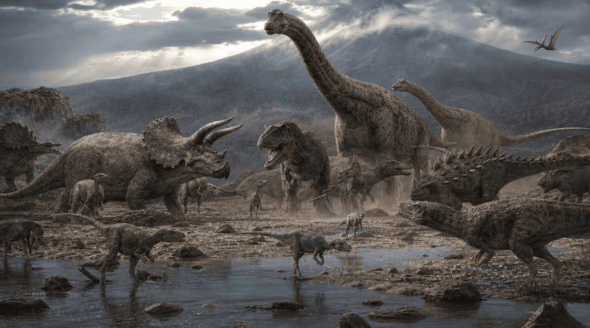 Różne gatunki dinozaurów